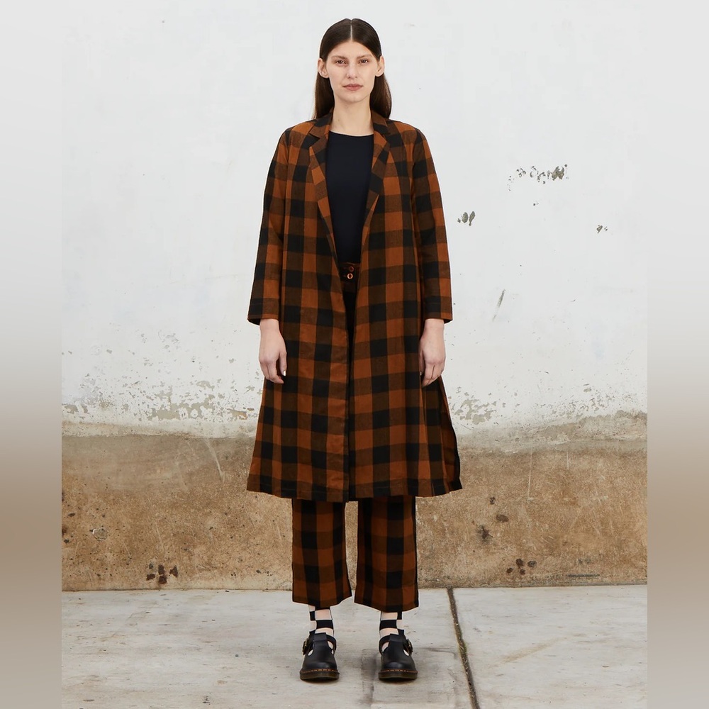 Ali Golden Plaid Notch Jacket in Copper/Black